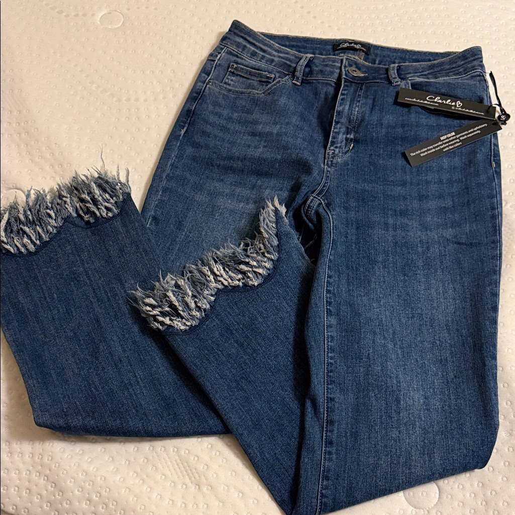 Charlie B Collection Blue ChewedFrayed Jeans